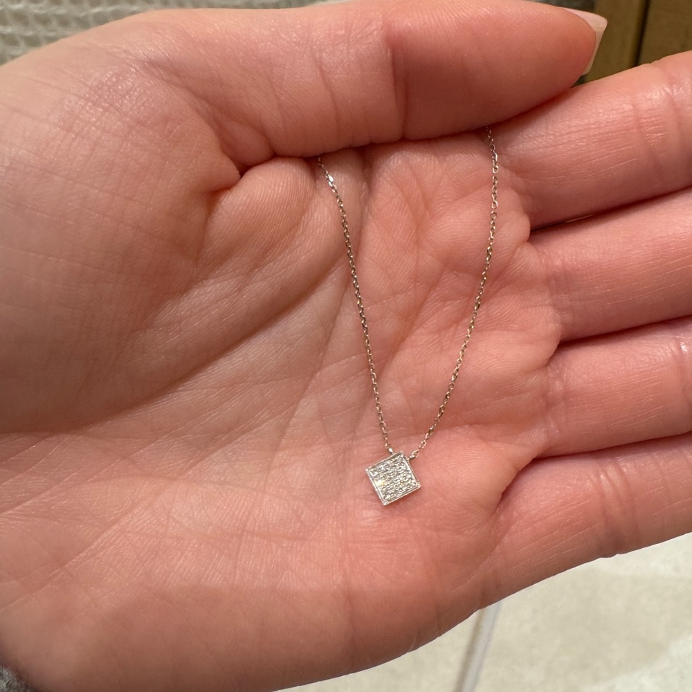 Real Diamond White Gold Necklace - image 1